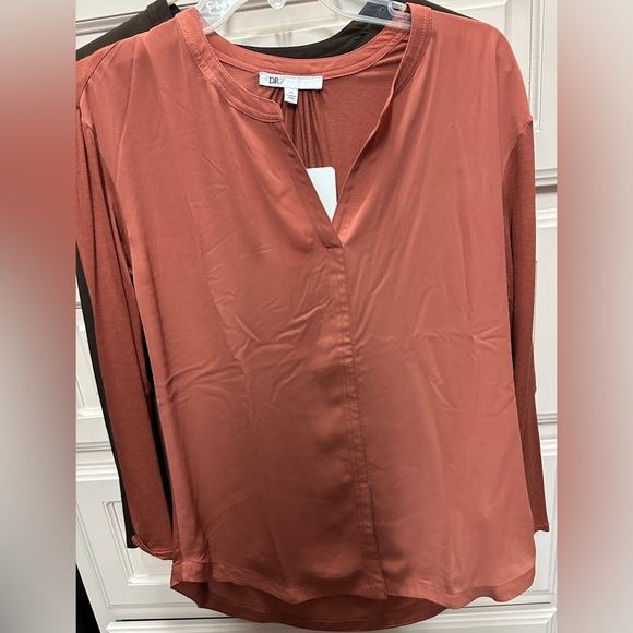 DR2 loose fit long blouse. Burnt orange. Size XS  (fits like a Small) - Picture 1 of 7